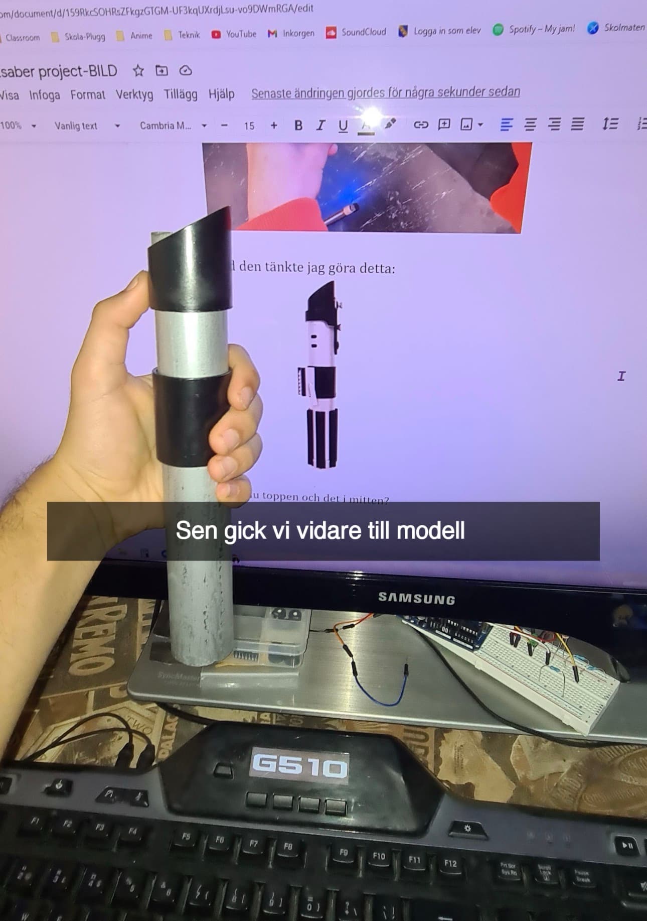 The pipe model that became the finished build